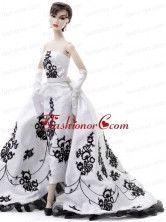 Embroidery Wedding Dress To Fit The Quinceanera Doll With Brush Train Babidf415for