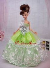 Exclusive Embroidery Ball Gown Organza Dress For Nobel Quinceanera Babidf089for