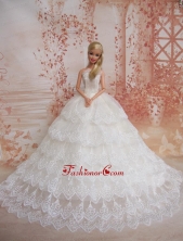 Exquisiste Wedding Dress To Quinceanera Doll Dress With Lace Babidf228for