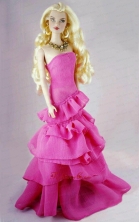 Fashion Fuchsia Party Dress With Ruffled Layers Gown For Quinceanera Doll Babidf326for