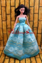 Fashionable Teal Party Dress For Noble Quinceanera With Lace Babidf212for