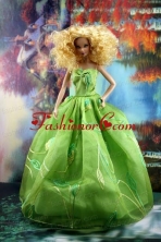 Green Pretty Dress With Embroidery Gown For Quinceanera Doll Babidf174for