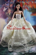 Lace Over Skirt And Ball Gown Made To Fit The Quinceanera Doll Babidf195for