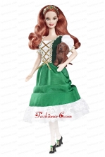 Lovely Handmade Holiday Dress Green Taffeta Quinceanera Doll Dress Babidf361for