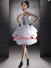 New Fashion Holiday Dress White Organza For Quinceanera Doll Babidf351for