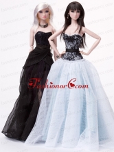 Pretty Handmade Tulle White Appliques Quinceanera Doll Dress White Appliques Babidf348for