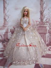 The Most Amazing Wedding Dress With Embroidery Made To Fit The Quinceanera Doll Babidf036for