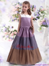 2015 Pretty Multi Color Scoop Little Girl Pageant Dress with Bownot WMDLG022FOR