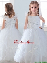 Discount Organza Straps Little Girl Pageant Dress with Sequins and Ruffles THLG006FOR
