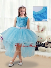 Latest High Low Flower Girl Dresses with Belt and AppliquesFGL228FOR 