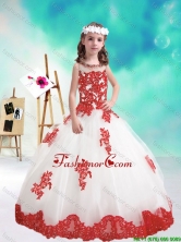 Lovely Beaded and Appliques Little Girl Pageant Dresses in White and Red PAG196FOR