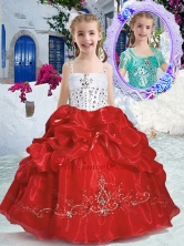 New Arrivals Spaghetti Straps Little Girl Pageant Dresses with Beading and Bubles PAG274FOR