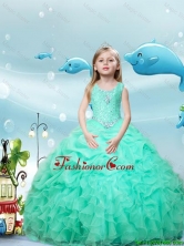 New Style Scoop Apple Green Little Girl Pageant Dresses with Beading XFLG077FOR