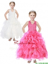 Popular V Neck Sequins and Ruffles Little Girl Pageant Dress in Organza THLG075FOR