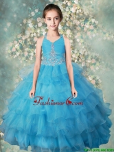 Pretty Halter Top Mini Quinceanera Dresses with Beading and Ruffled Layers LGCXMFG18FOR