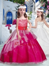 Pretty Spaghetti Straps Little Girl Pageant Dresses with Beading and Ruffles PAG250FOR
