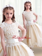 Simple Scoop Ball Gown Flower Girl Dresses with BeltFGL240FOR