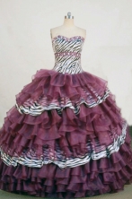 Brand new Ball Gown Sweetheart Floor-length Dark Purple Organza Ball Gown Quinceanera dress Style FA-L-265