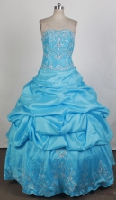 Cheap Ball Gown Strapless Floor-length Quinceanera Dress ZQ12426024