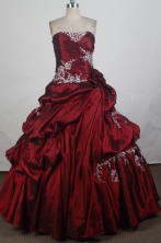 Cheap Ball Gown Strapless Floor-length Quinceanera Dress ZQ12426067