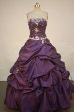 Gorgeous Ball Gown Strapless Floor-length Quinceanera Dresses Appliques with Beading Style FA-Z-0198