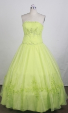Luxurious Ball Gown Strapless Floor-length Lime Green Quinceanera Dress LZ426072