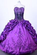 Luxuriously Ball Gown Sweetheart Floor-length Purple Taffeta Quinceanera dress Style FA-L-013