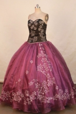 Pretty Ball Gown Sweetheart Floor-length Purple Embroidery Quinceanera dress Style FA-L-286