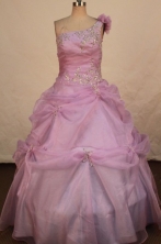 Pretty Ball gown One-shoulder Neck Floor-length Quinceanera Dresses Style FA-W-332