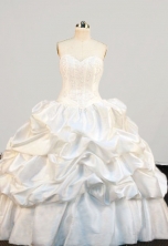 Simple Ball Gown Sweetheart-neck Floor-length Taffeta Quinceanera Dresses Style FA-W-358