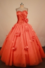 Brand New Ball Gown Sweetheart Floor-length Orange Taffeta Quinceanera dress TD2414