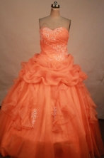 The Brand New Style Ball Gown Sweetheart Floor-length Orange Organza Quinceanera dress Style FA-L-21