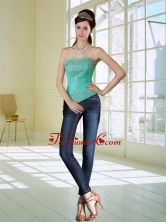 Sweetheart Apple Green Corset with Embroidery and Beading QDZY218TZDFOR
