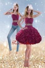 2015 Detachable Beading and Ruffles Prom Skirts in Wine Red XFNAO049TZB1FOR