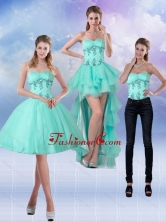 2015 Detachable Sweetheart Apple Green Prom Skirts with Appliques QDZY590TZB1FOR
