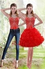 Detachable 2015 Red Prom  Skirts with Beading and Ruffles XFNAO092TZB1FOR