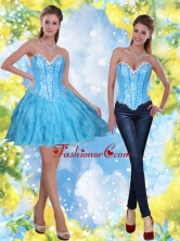 2015 Detachable Short Beading and Ruffles Baby Blue Prom Dresses SJQDDT23004FOR