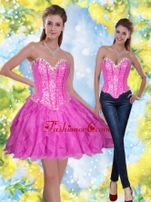 2015 Detachable Short Beading and Ruffles Fuchsia Prom Dresses SJQDDT23004-2FOR 