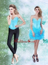 Detachable Beading and Ruffles Baby Blue 2015 Prom Dresses with Sweetheart SJQDDT25004FOR
