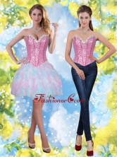 Detachable Short Beading and Ruffles Sweetheart Prom Dresses for 2015 SJQDDT21004FOR
