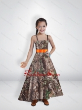 Comfortable Princess Straps Camo Flower Girl Dresses with Belt CMLD007FOR