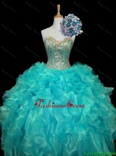 2016 Summer Top Seller Sweetheart Mint Quinceanera Dresses with Sequins and Ruffles SWQD006-4FOR