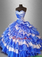 2016 Sweet Beaded and Ruffles Quinceanera Gowns in OrganzaSWQD028FOR