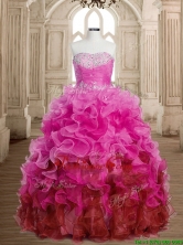 Best Selling Rainbow Quinceanera Dress with Beading and Ruffles SWQD162-2FOR