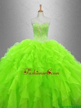 Cheap Beaded and Ruffles Quinceanera Gowns in Organza SWQD033-3FOR