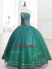 Classical Strapless Beading Sweet 16 Dresses in Dark GreenSWQD075-1FOR