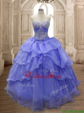Lovely Lavender Big Puffy Quinceanera Dress with Ruffled Layers and Beading SWQD158-4FOR