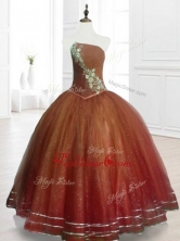 Popular Brown Ball Gown Strapless Quinceanera Dresses with BeadingSWQD075-3FOR
