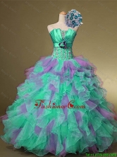 Pretty 2016 Summer Strapless Quinceanera Dresses with Beading and Ruffles SWQD001-1FOR