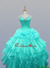 Pretty 2016 Summer Straps Quinceanera Dresses with Beading and Ruffled Layers SWQD003-8FOR